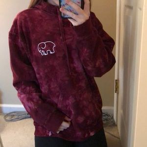 Oversized Maroon Ivory Ella Hoodie